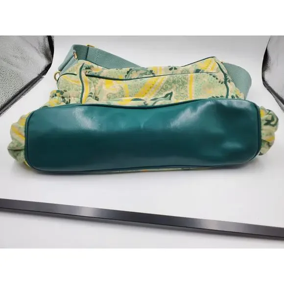 Juicy Couture Green Yellow Paisley Couture Baby Shoulder Bag Vintage Y2K - Picture 10 of 16